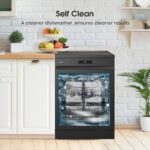 Hisense HS622E90BUK Freestanding Standard Dishwasher 85cm High - E Rated, Black, 24 x 23 x 33 inches (L x W x H) [Energy Class E] - Image 7