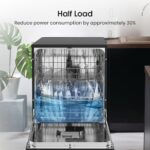 Hisense HS622E90BUK Freestanding Standard Dishwasher 85cm High - E Rated, Black, 24 x 23 x 33 inches (L x W x H) [Energy Class E] - Image 9