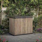 Keter Store-It-Out Darwin 1150L Outdoor Storage Box – Ashwood Brown | Lockable Garden Shed for 2 x 240L Wheelie Bins, Tools - Image 8
