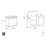 Keter Store-It-Out Darwin 1150L Outdoor Storage Box – Ashwood Brown | Lockable Garden Shed for 2 x 240L Wheelie Bins, Tools - Image 2