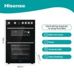 Hisense HDE3211BBUK 60cm Electric Cooker with Ceramic Hob-Black , A Rated Double Oven - Image 10