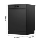 Hisense HS622E90BUK Freestanding Standard Dishwasher 85cm High - E Rated, Black, 24 x 23 x 33 inches (L x W x H) [Energy Class E] - Image 15