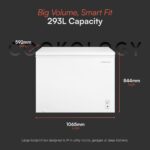 Cookology CCFZ300WH Freestanding Chest Freezer 293L Capacity for Garages, Outbuilding and Sheds, Featuring Basket - Image 4