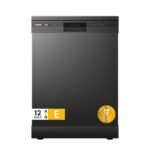COMFEE' Freestanding Dishwasher CDWPF1201PB-UK 60cm Width, Full Size Dishwasher with 12 place settings, Quick Wash, Hygiene Wash
