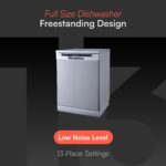 Cookology CFSD613SS 60cm Wide Freestanding Full Size Undercounter Dishwasher, 6 Programme Settings with Eco Mode - Image 6