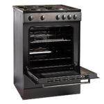 Cookology CFSP600BK/1 Freestanding Electric Single Cooker in Black - Solid Plate Top - 68 Litre Capacity - 60cm Wide - 4 Cooking Zone Hob - Image 3