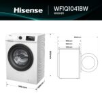 Hisense 1Q Series WF1Q1041BW Freestanding 10 KG Front Load Washing Durable Inverter Machine, Steam Wash, Quick Wash, 15 Washing Programs 1400 RPM White - Image 13