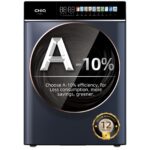 CHiQ CW106581AXU Washing Machine, 10kg, 1400rpm, BLDC Inverter Motor, 12 Washing Cycles, Steam Care, LED Touchscreen, Grey