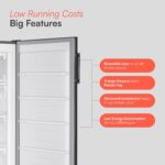 Cookology CTFZ163IX Tall Freestanding Freezer in Inox - Upright Freezer - 168 Litre Capacity - 5 Large Drawers - Reversible Door - Image 3