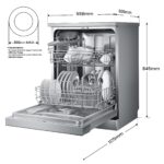 COMFEE' Freestanding Dishwasher FD1435E-X with 14 place settings, Full Size, Whisper Quiet 44dB, Wide LED Display, Delay Start - Image 2