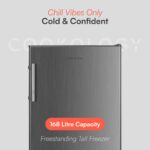 Cookology CTFZ163IX Tall Freestanding Freezer in Inox - Upright Freezer - 168 Litre Capacity - 5 Large Drawers - Reversible Door - Image 7