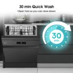 Hisense HS622E90BUK Freestanding Standard Dishwasher 85cm High - E Rated, Black, 24 x 23 x 33 inches (L x W x H) [Energy Class E] - Image 13
