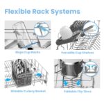 COMFEE' Freestanding Dishwasher FD1435E-X with 14 place settings, Full Size, Whisper Quiet 44dB, Wide LED Display, Delay Start - Image 3