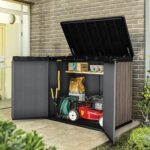 Keter Store-It-Out Darwin 1150L Outdoor Storage Box – Ashwood Brown | Lockable Garden Shed for 2 x 240L Wheelie Bins, Tools - Image 7