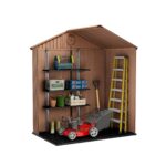 Keter Darwin Outdoor Apex Double Door Garden Storage Shed 6 X 4ft Brown Wood Look And Feel | Fade Free | All Weather Resistant - Image 4