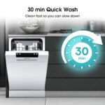 Hisense HS523E15WUK Slimline 10 Places Free Standing Dishwasher White with 30 Minutes Quick Wash [Energy Class E] - Image 10