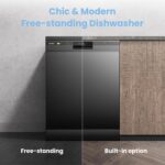 COMFEE' Freestanding Dishwasher CDWPF1201PB-UK 60cm Width, Full Size Dishwasher with 12 place settings, Quick Wash, Hygiene Wash - Image 4