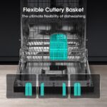 Hisense HS622E90BUK Freestanding Standard Dishwasher 85cm High - E Rated, Black, 24 x 23 x 33 inches (L x W x H) [Energy Class E] - Image 12