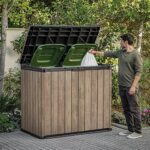 Keter Store-It-Out Darwin 1150L Outdoor Storage Box – Ashwood Brown | Lockable Garden Shed for 2 x 240L Wheelie Bins, Tools - Image 6