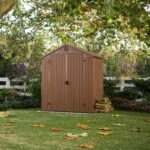 Keter Darwin Outdoor Apex Double Door Garden Storage Shed 6 X 4ft Brown Wood Look And Feel | Fade Free | All Weather Resistant - Image 3