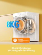 Comfee Waschmaschine 8kg, Washing machine mit Tierhaar-Programm & Dampffunktion,16 Programme,Energy Efficiency Class A-10% - Image 2