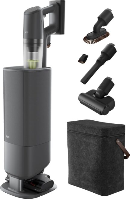 AEG Ultimate 8000 Akku Staubsauger mit Absaugstation, von Stiftung Warentest mit GUT (2,5), Auto‑Modus, 5‑Stufen‑Filtration