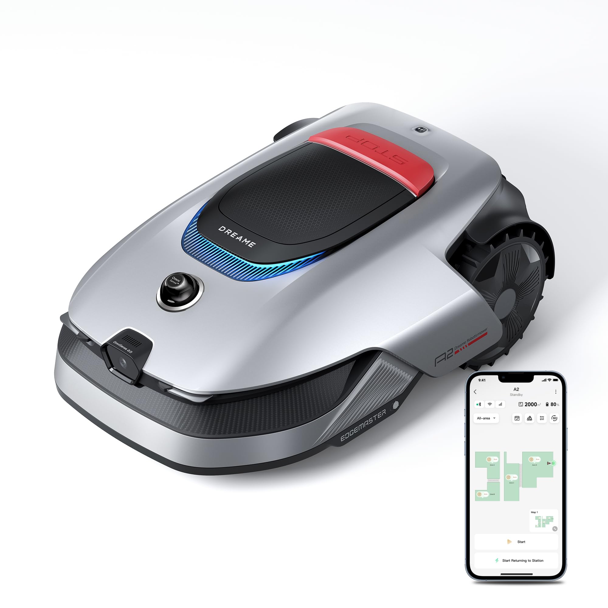 71QDdkZc0-L DREAME A2 1200 Mähroboter – kabellos ohne RTK, für Flächen bis zu 1200 m², mit 360° 3D-LiDAR & KI-Vision - Image 1