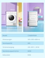 Comfee Wärmepumpentrockner, 8kg, Energieklasse D mit Wärmepumpentechnologie, UV-Licht für hygienische Reinheit - Image 4