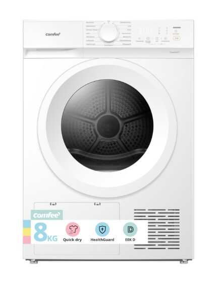 Comfee Wärmepumpentrockner, 8kg, Energieklasse D mit Wärmepumpentechnologie, UV-Licht für hygienische Reinheit