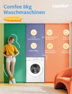 Comfee Waschmaschine 8kg, Washing machine mit Tierhaar-Programm & Dampffunktion,16 Programme,Energy Efficiency Class A-10% - Image 10