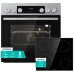 Gorenje Einbau-Herd-Set Inox Air Set mit Glaskeramik-Kochfeld, Heißluft, 73 Liter, 250° max. Ofentemperatur