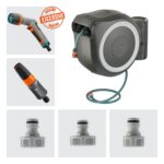 Gardena Wand-Schlauchbox RollUp L (weiß) 30 m exklusiv für Amazon: Schwenkbare Schlauchbox, integrierte Schlauchführung - Image 3