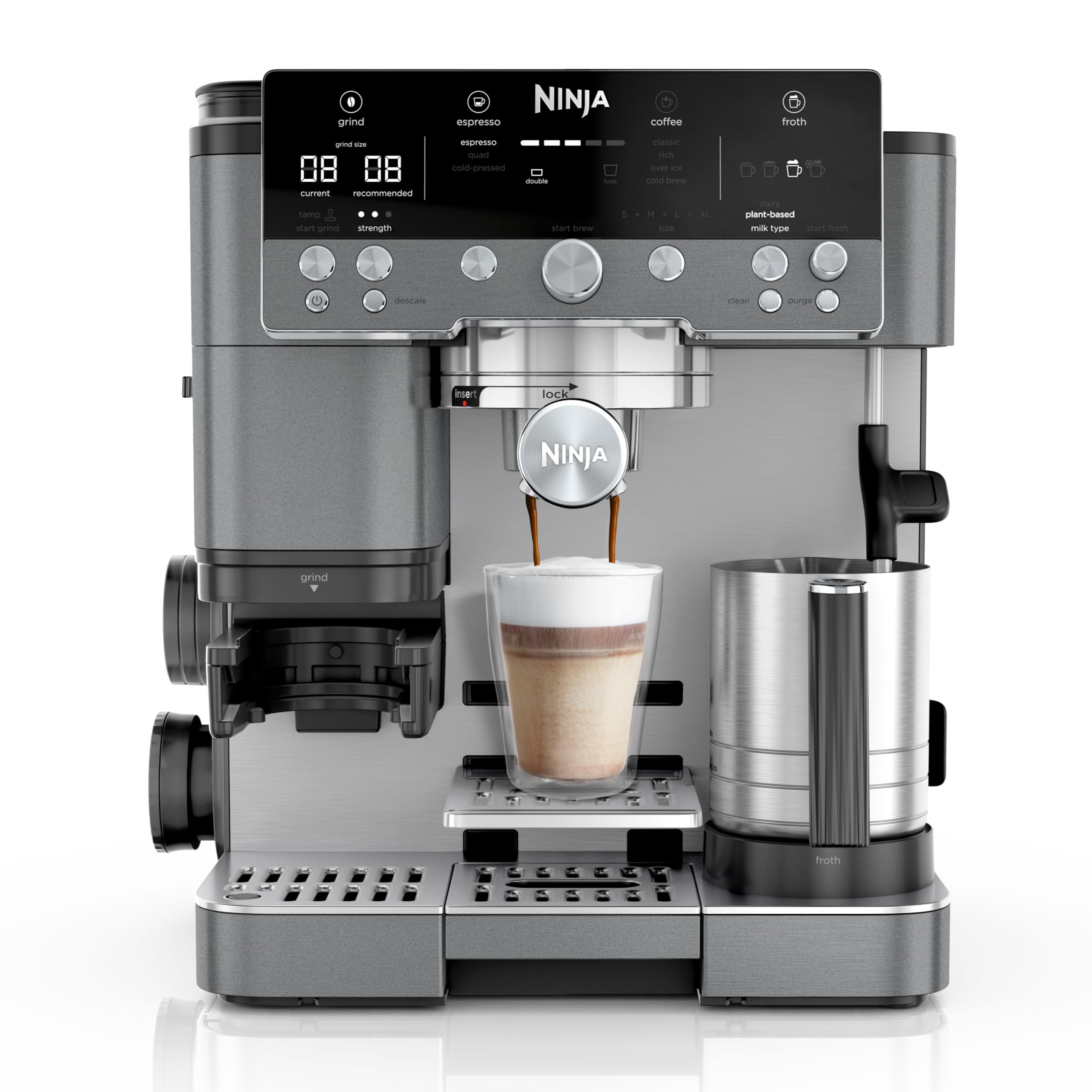 811J8urmwwL Ninja Luxe Premier 3-in-1 Kaffeemaschine, für Espresso, Cold Brew & Filterkaffee, 4 automatische Schaumeinstellunge - Image 1