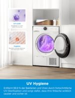 Midea MD20EH80WB-A3 Wärmepumpentrockner, 8 kg, Energieklasse C, UV Hygience, Knitterschutz, Sanfte Pflege, Auto Dry - Image 5